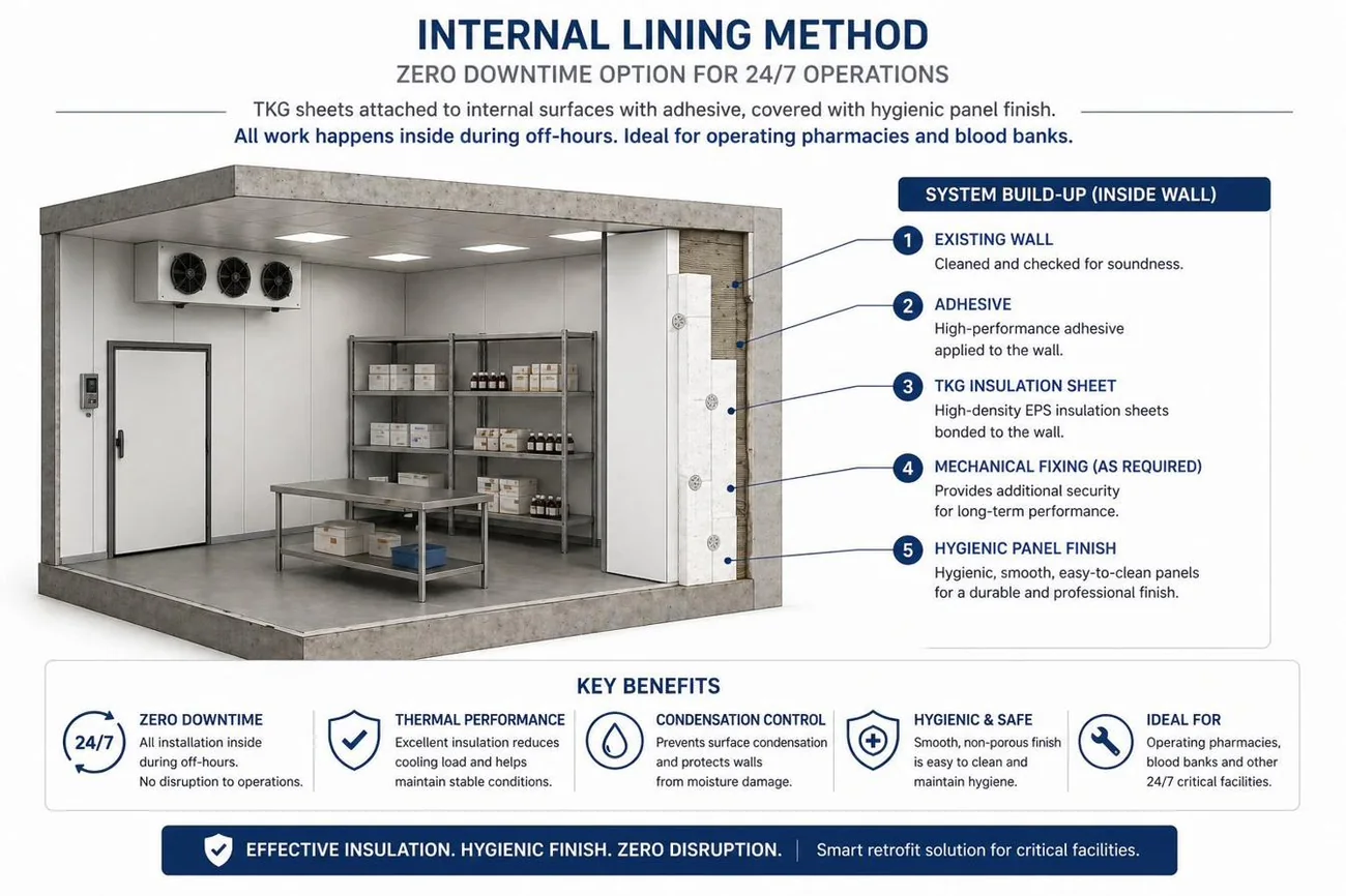 Internal lining EPS insulation method, TKG